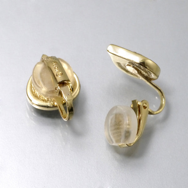 C.Dior　ドロップ型ロゴイヤリング（ジルコニア×ブラック）