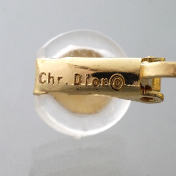 C.Dior　ドロップ型ロゴイヤリング（ジルコニア×ブラック）