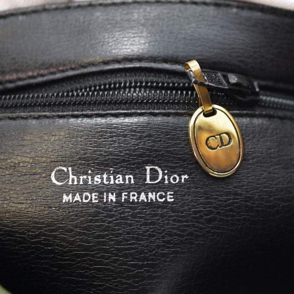 Old Dior　バイカラー総革 ポシェット（緑×キャメル）
