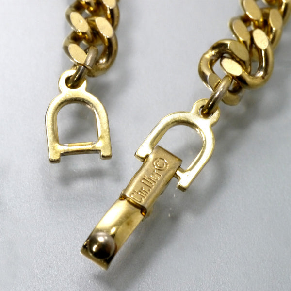 C.Dior　ロゴ チェーンブレスレット（ゴールド×黒）