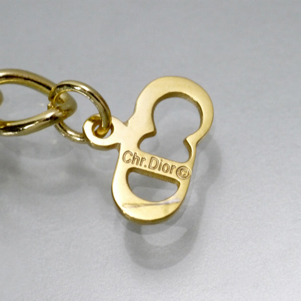 C.Dior ロゴチャームプレートネックレス（ゴールド）
