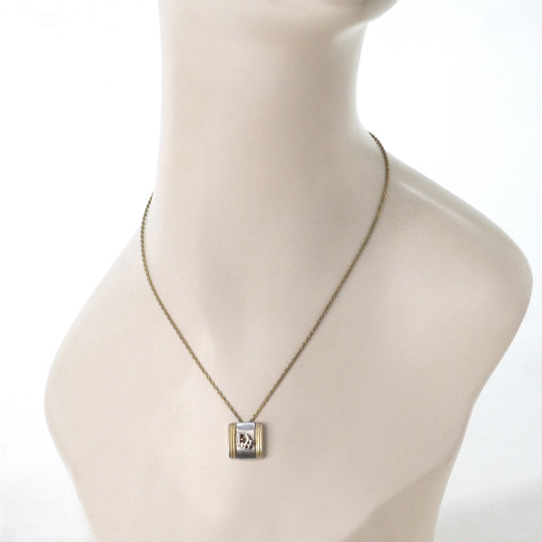 C.Dior スクエアロゴ ネックレス（ゴールド/シルバー）
