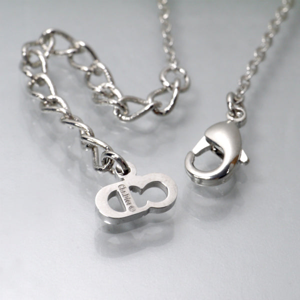 C.Dior ロゴチャームプレートネックレス（シルバー）