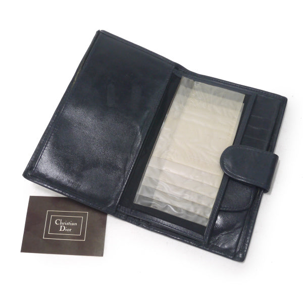 Christian Dior オールドディオール 長札入れ トロッター OLD Dior トロッター柄キャンバスレザー長財布（青） – Vintage Shop