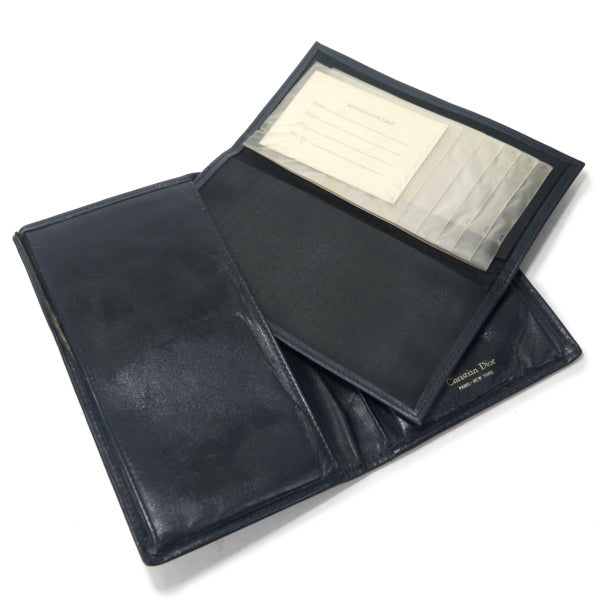 OLD Dior　トロッター柄キャンバスレザー長財布（青）