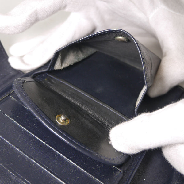 OLD Dior　トロッター柄キャンバスレザー長財布（青）