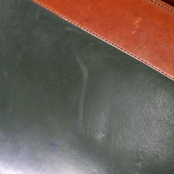 Old Dior　バイカラー総革2WAYショルダー（深緑×茶）