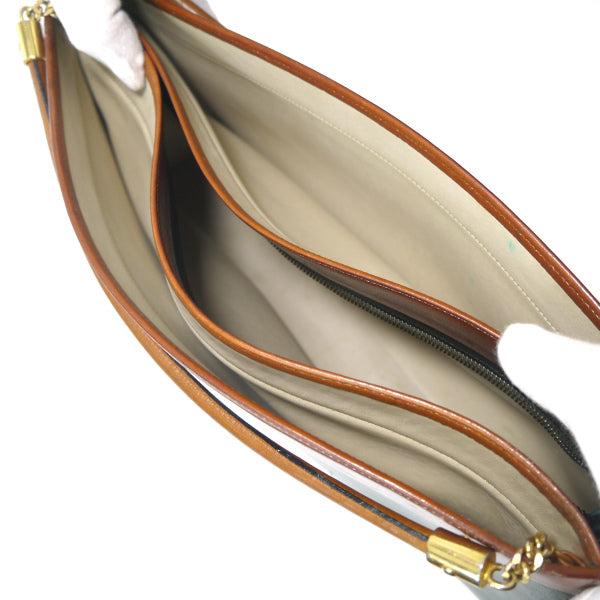 Old Dior　バイカラー総革2WAYショルダー（深緑×茶）