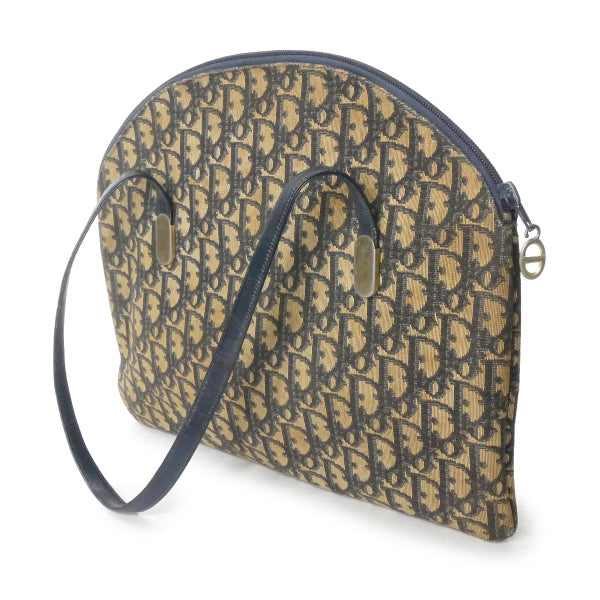 OLD Dior トロッター柄CDロゴトートショルダーバッグ（青）