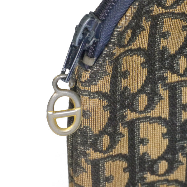 OLD Dior トロッター柄CDロゴトートショルダーバッグ（青）