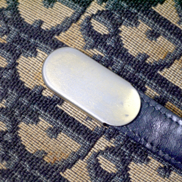 OLD Dior トロッター柄CDロゴトートショルダーバッグ（青）