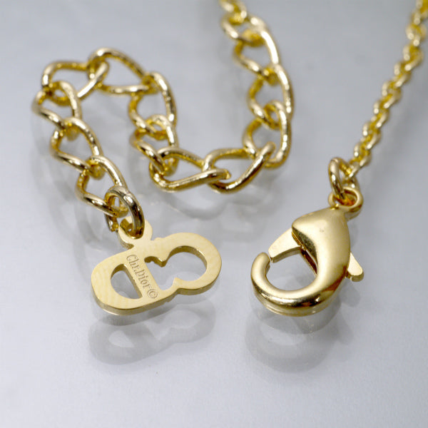 C.Dior　CDロゴチャームネックレス（ゴールド）