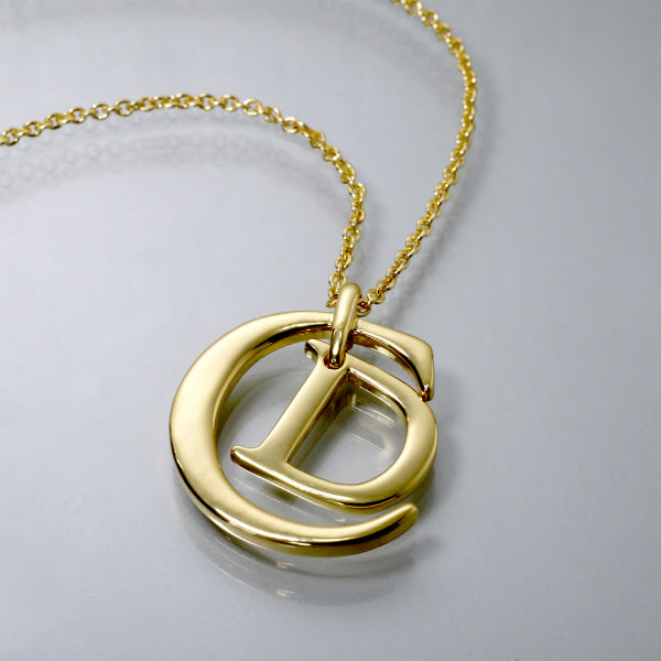 C.Dior　CDロゴチャームネックレス（ゴールド）