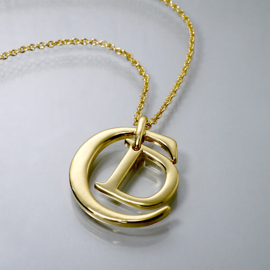 C.Dior　CDロゴチャームネックレス（ゴールド）