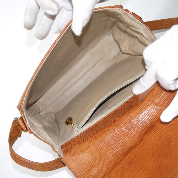 Old Dior　レア!!リザード台形フォルムショルダー（キャメル）