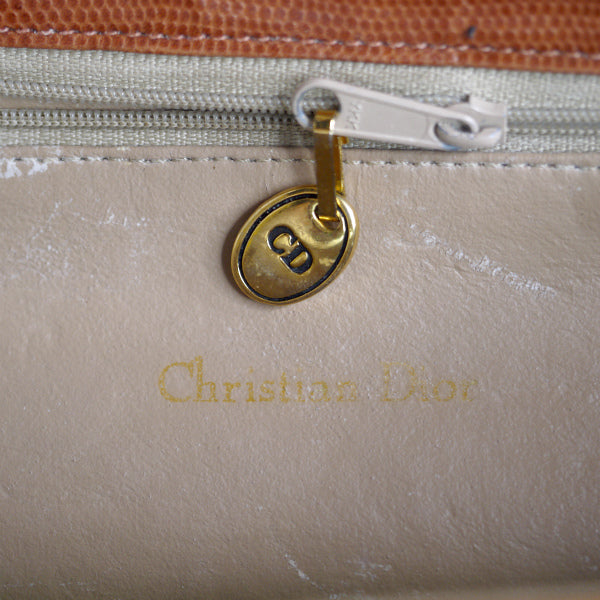 Old Dior　レア!!リザード台形フォルムショルダー（キャメル）