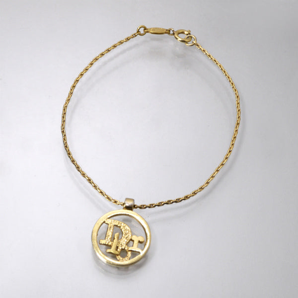C.Dior ラウンドロゴカットアウト ブレスレット（ゴールド）