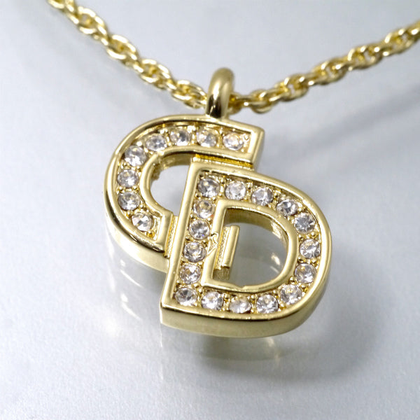 C.Dior　ラインストーンロゴブレスレット（ゴールド）