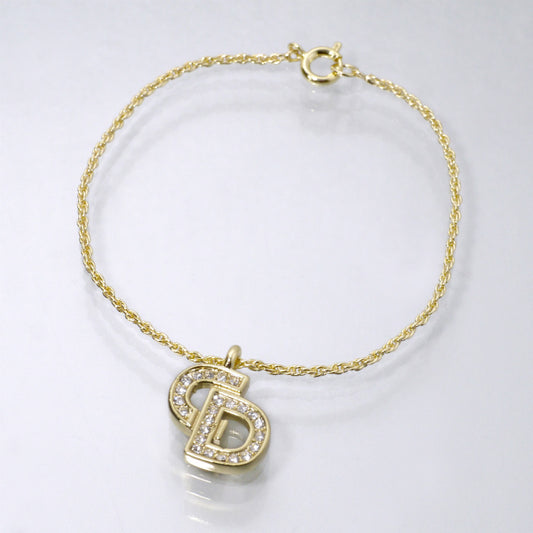 C.Dior　ラインストーンロゴブレスレット（ゴールド）