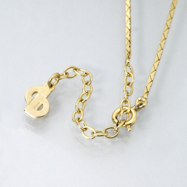 C.Dior ロゴ入りネックレス（ジルコニア×ブラック）