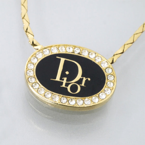 C.Dior ロゴ入りネックレス（ジルコニア×ブラック）