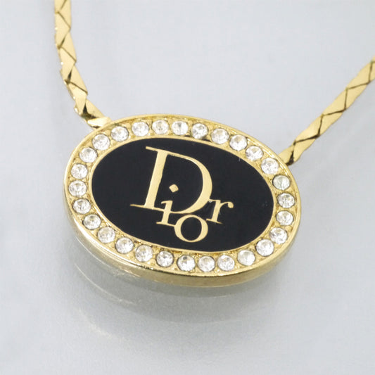 C.Dior ロゴ入りネックレス（ジルコニア×ブラック）