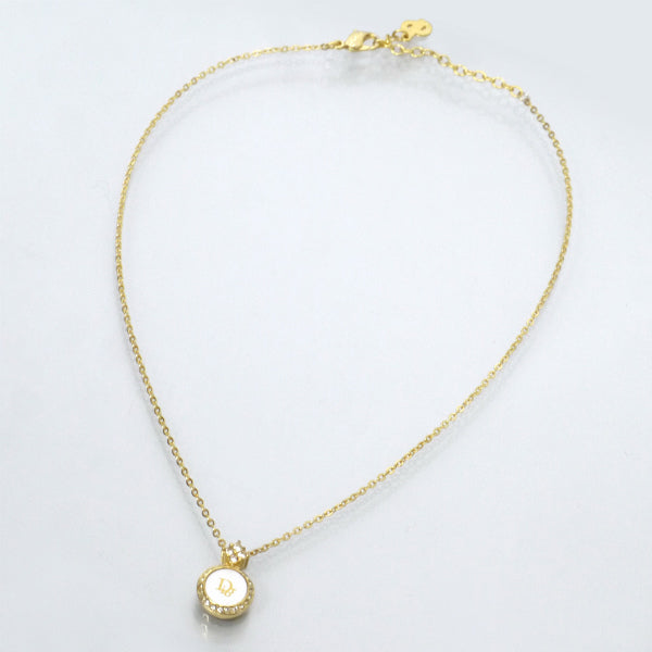 C.Dior ロゴ入りラウンドネックレス（ジルコニア×ゴールド）