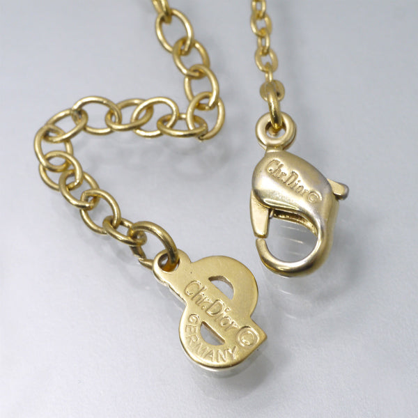 C.Dior ロゴ入りラウンドネックレス（ジルコニア×ゴールド）