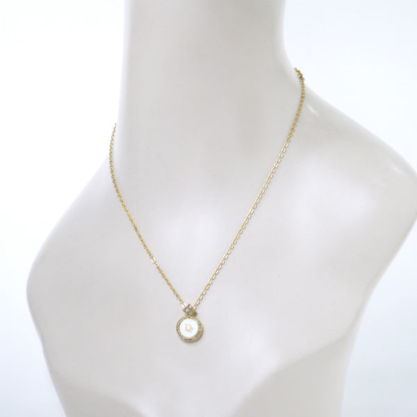 C.Dior ロゴ入りラウンドネックレス（ジルコニア×ゴールド）