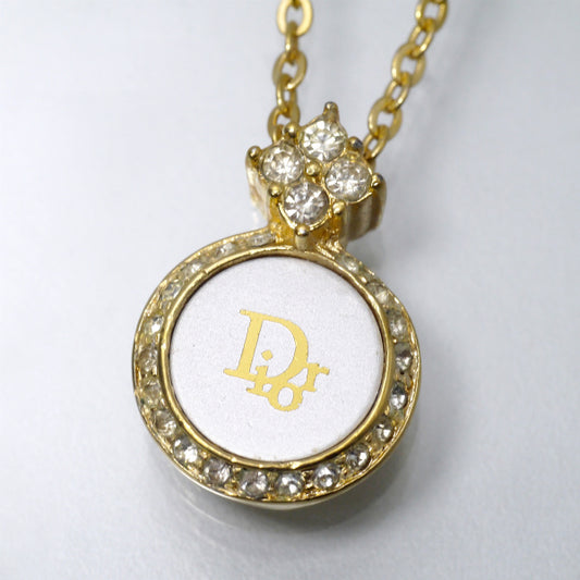 C.Dior ロゴ入りラウンドネックレス（ジルコニア×ゴールド）