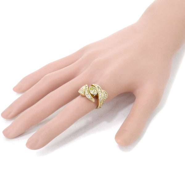 Dior ディオール　 ゴールド ロゴリング ストーン付き　12号　13号 CDロゴ リング 指輪 GP ラインストーン ゴールド クリア