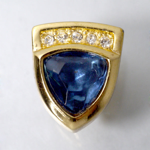 C.Dior ブルーストーン イヤリング（ゴールド）