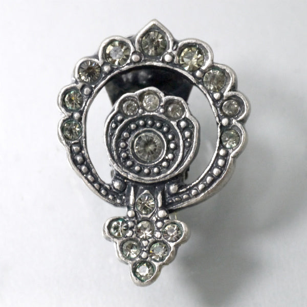 C.Dior ストーン デザインイヤリング（シルバー）