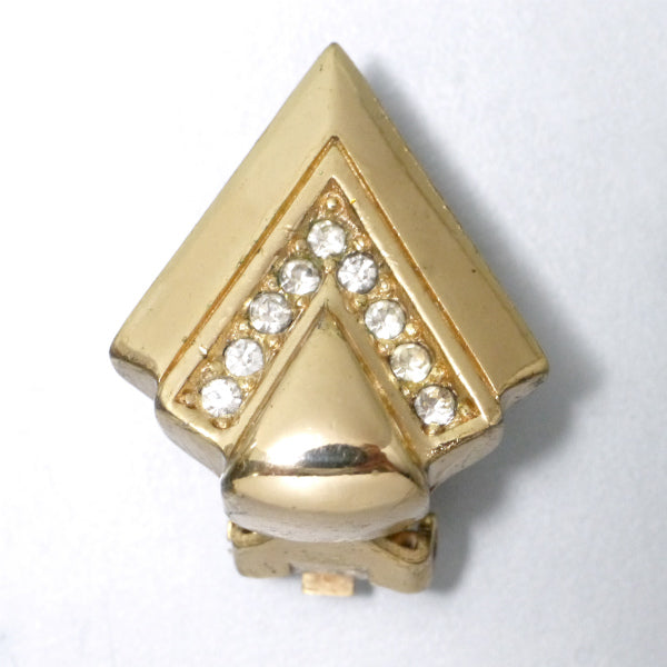 C.Dior トライアングル ストーンイヤリング（ゴールド）