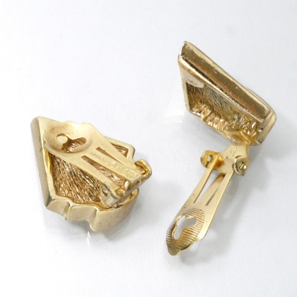 C.Dior トライアングル ストーンイヤリング（ゴールド）