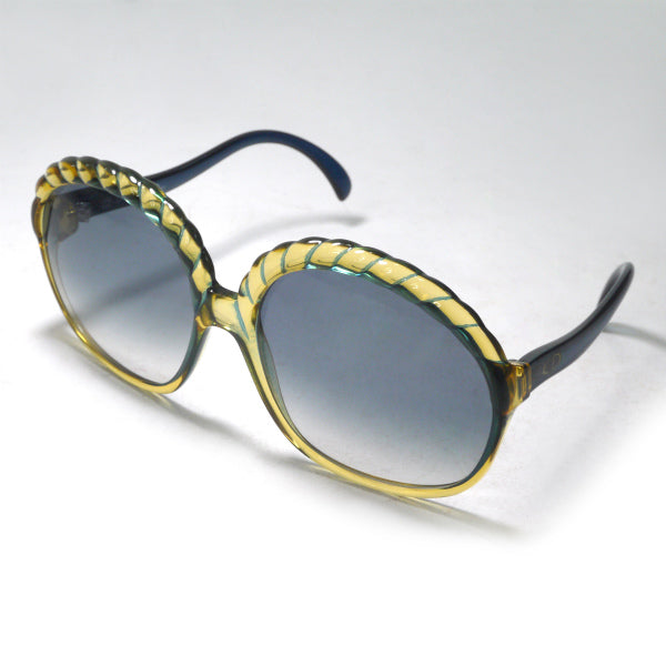 Old Dior ロープデザイン 70sサングラス（ブルー系）