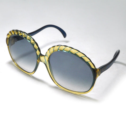 Old Dior ロープデザイン 70sサングラス（ブルー系）
