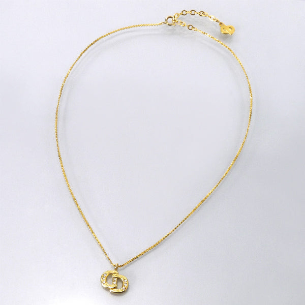C.Dior　CDロゴビジューネックレス（ゴールド）