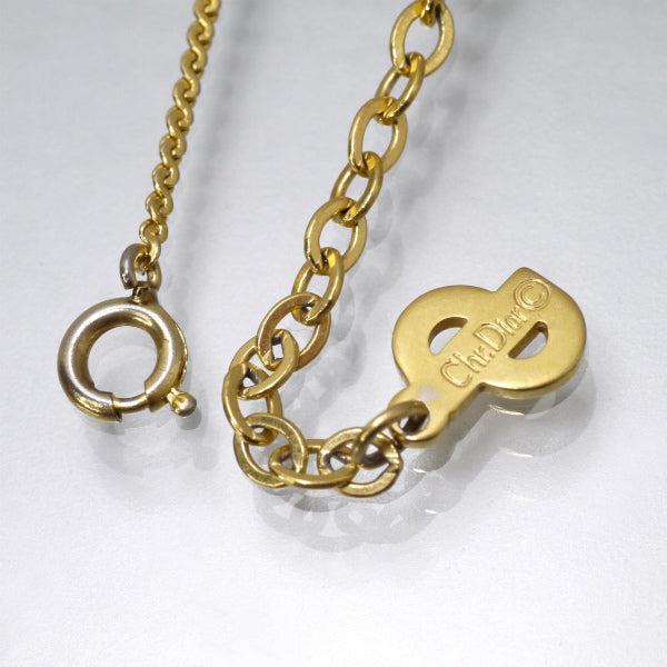C.Dior　CDロゴビジューネックレス（ゴールド）