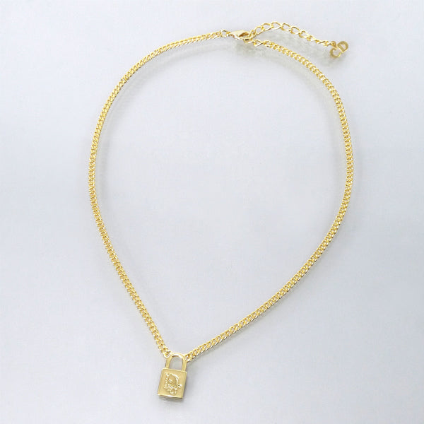 C.Dior　南京錠モチーフロゴネックレス（ゴールド）