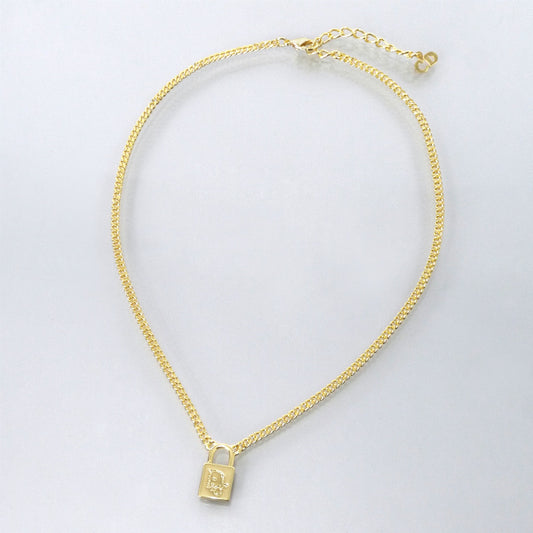 C.Dior　南京錠モチーフロゴネックレス（ゴールド）