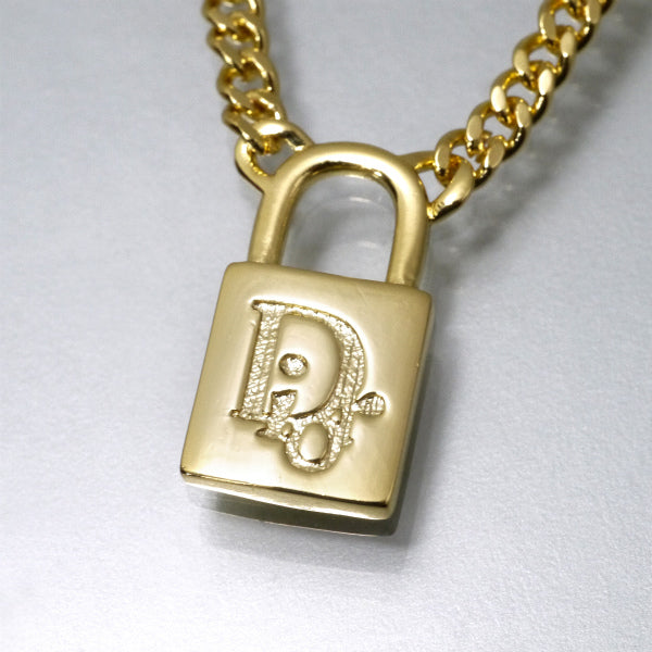 C.Dior　南京錠モチーフロゴネックレス（ゴールド）