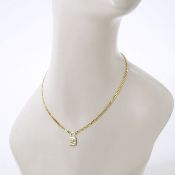 C.Dior　南京錠モチーフロゴネックレス（ゴールド）
