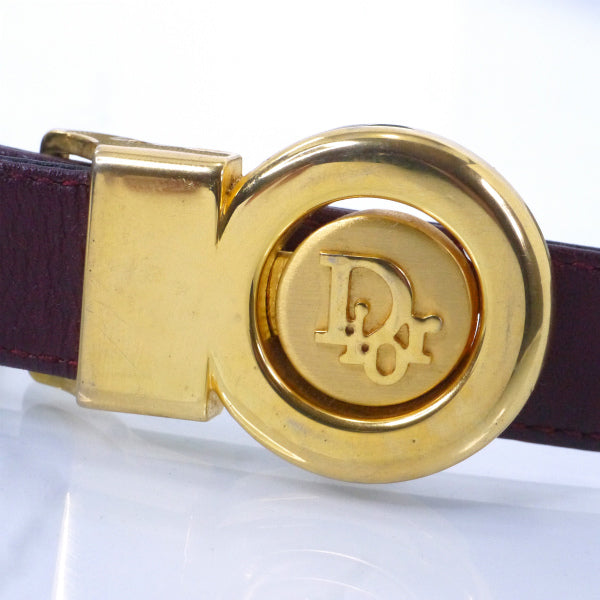 Old Dior レザーリバーシブルベルト（ボルドー/黒）