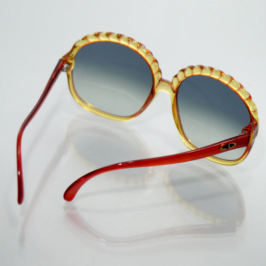 Old Dior ロープデザイン 70sサングラス（赤×黄）