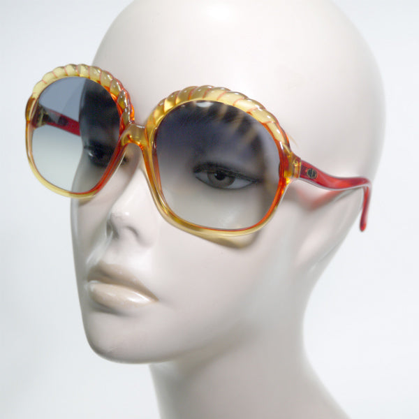 Old Dior ロープデザイン 70sサングラス（赤×黄）
