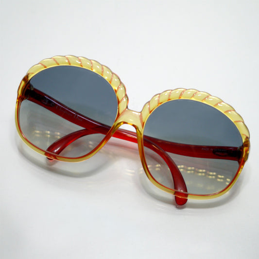 Old Dior ロープデザイン 70sサングラス（赤×黄）