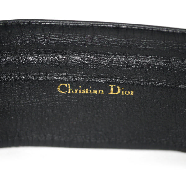 Old Dior　バイカラー レザーウエストベルト（黒/ベージュ）