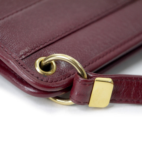 Old Dior 総革べっ甲ロゴ横長ショルダー（ボルドー）