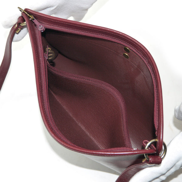 Old Dior 総革べっ甲ロゴ横長ショルダー（ボルドー）